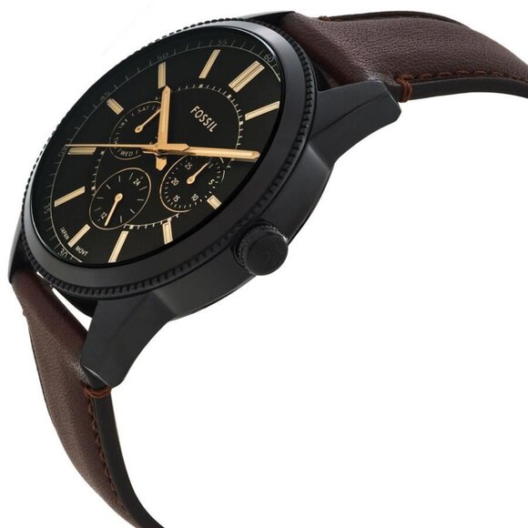 NWT Authentic Fossil Pearson Multifunction Quartz Black Dial Men's Watch - Picture 2 of 3